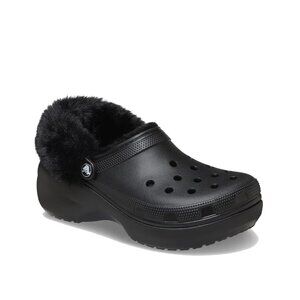 NEW CROCS Sizes 6 - 10 Women's Classic Platform Fuzz Lined Clog - Black